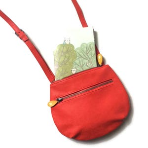 crossbody bag in 5 colors, vegan leather purse the WILLOUGHBY cross body purse Coral