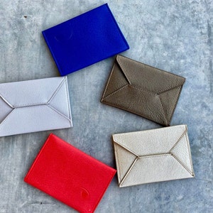 Leather Mini Envelope Wallet Business Card Holder Credit 