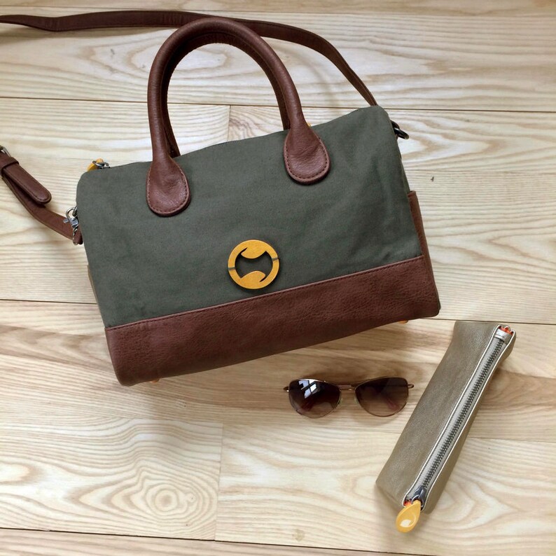 crossbody bags for women, canvas messenger bag, crossbody purse the HEIGHTS vegan purse image 8