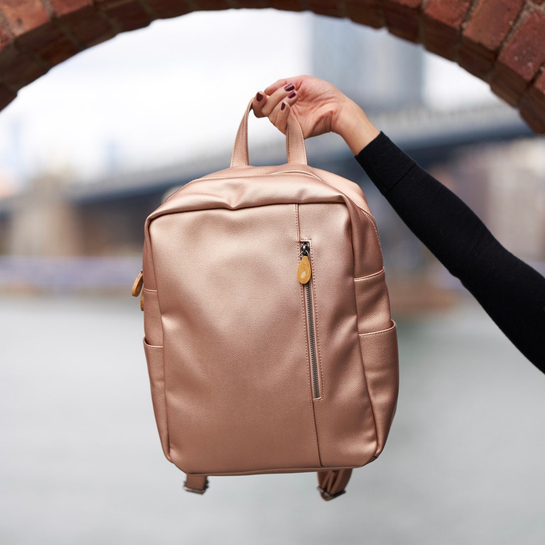 Vegan Leather Backpack Purse: the Lenox Work Bag - Fits 13  display picture 1