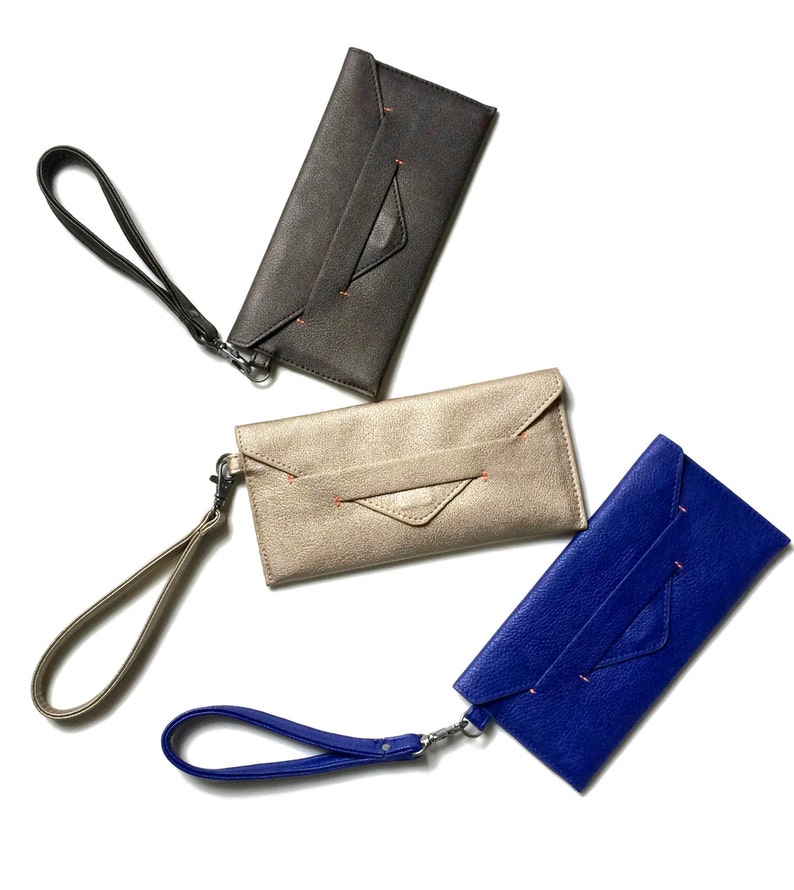 BESTSELLER women's wallet, cash envelope wallet, wristlet wallet, birthday gift the DELANCEY in 3 colors image 7