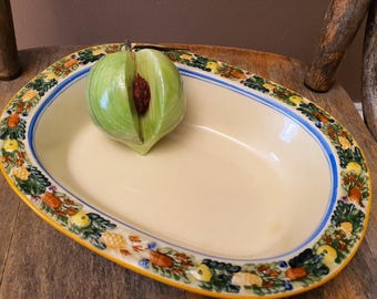 Adams Royal Titian Ware Vegetable Bowl, Della Robbia Fruit Border, Alabaster Stone Fruit