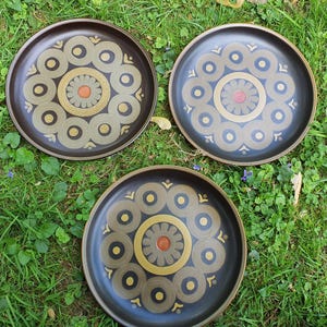 Vintage Set of 3 Denby Arabesque Stoneware Dinner Plates- 1960&#39;s Denby England-Denby Samarkand-Vintage Denby-Gill Pemberton-Arabesque Plates