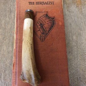 Handcrafted Coyote Bone and Coffee Wood Pipe Tamper
