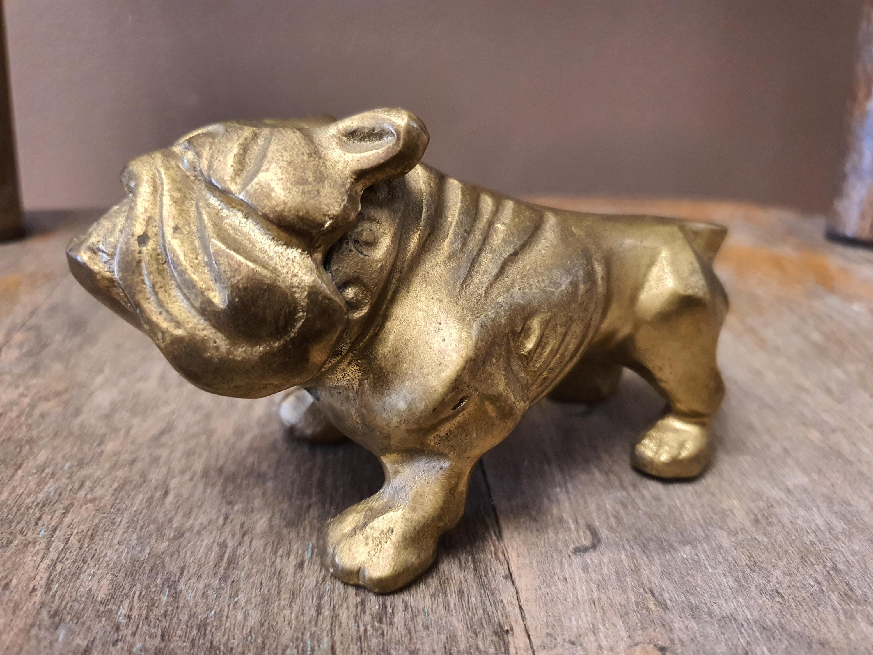 Vintage Brass Bulldog - Etsy