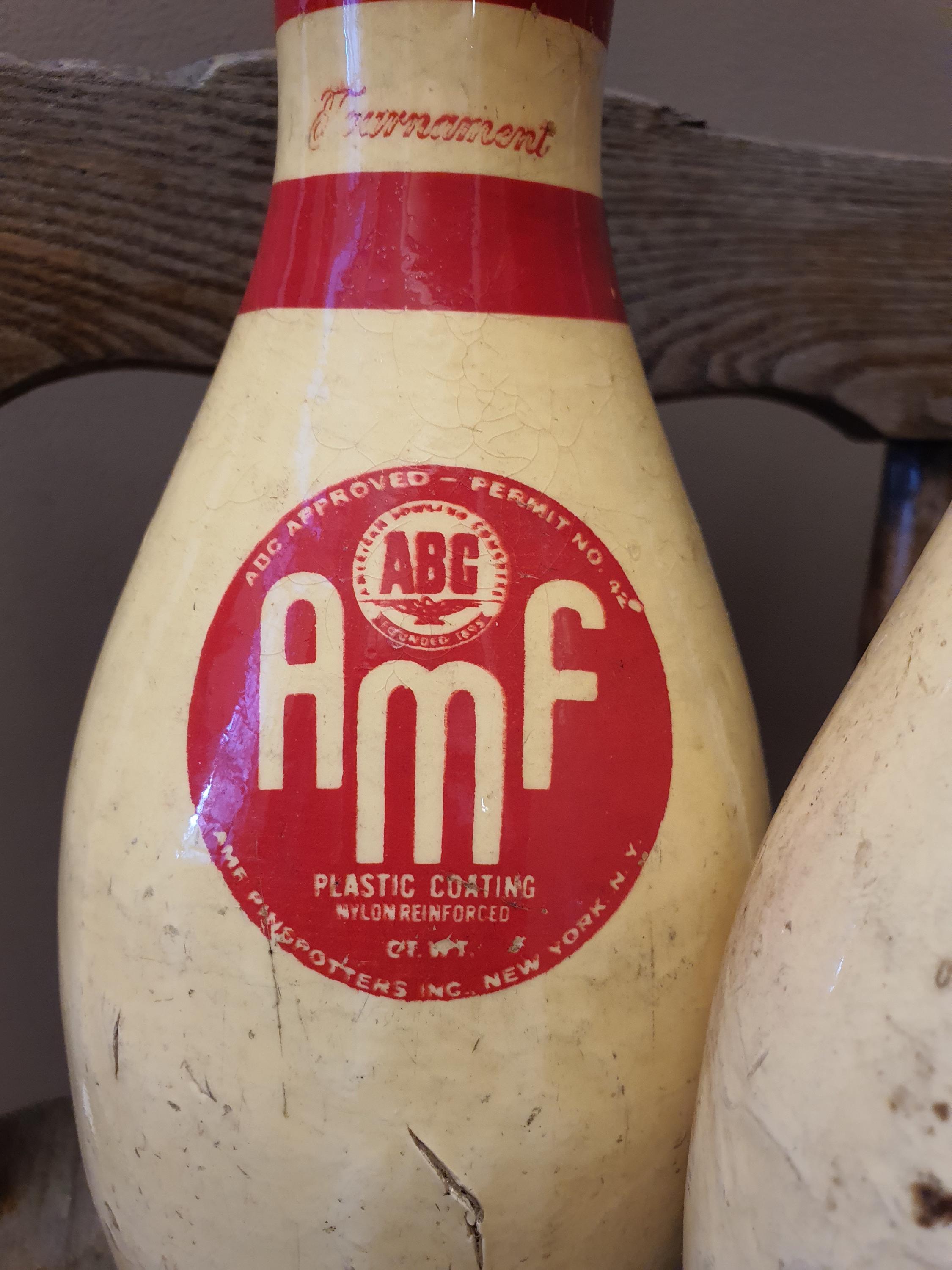Amf String Pin 2 Vintage AMF American Machine and Foundry Bowling Pins-amf Meatball ...