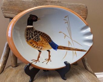 Vintage Stangl Pottery Pheasant Ashtray-Sportsman Series Stangl MCM Ashtray