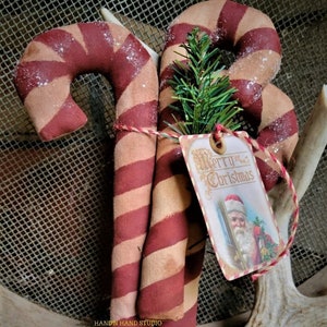 Primitive Large Scented Candy Canes Bundle Christmas Ornies Farmhouse Handcrafted