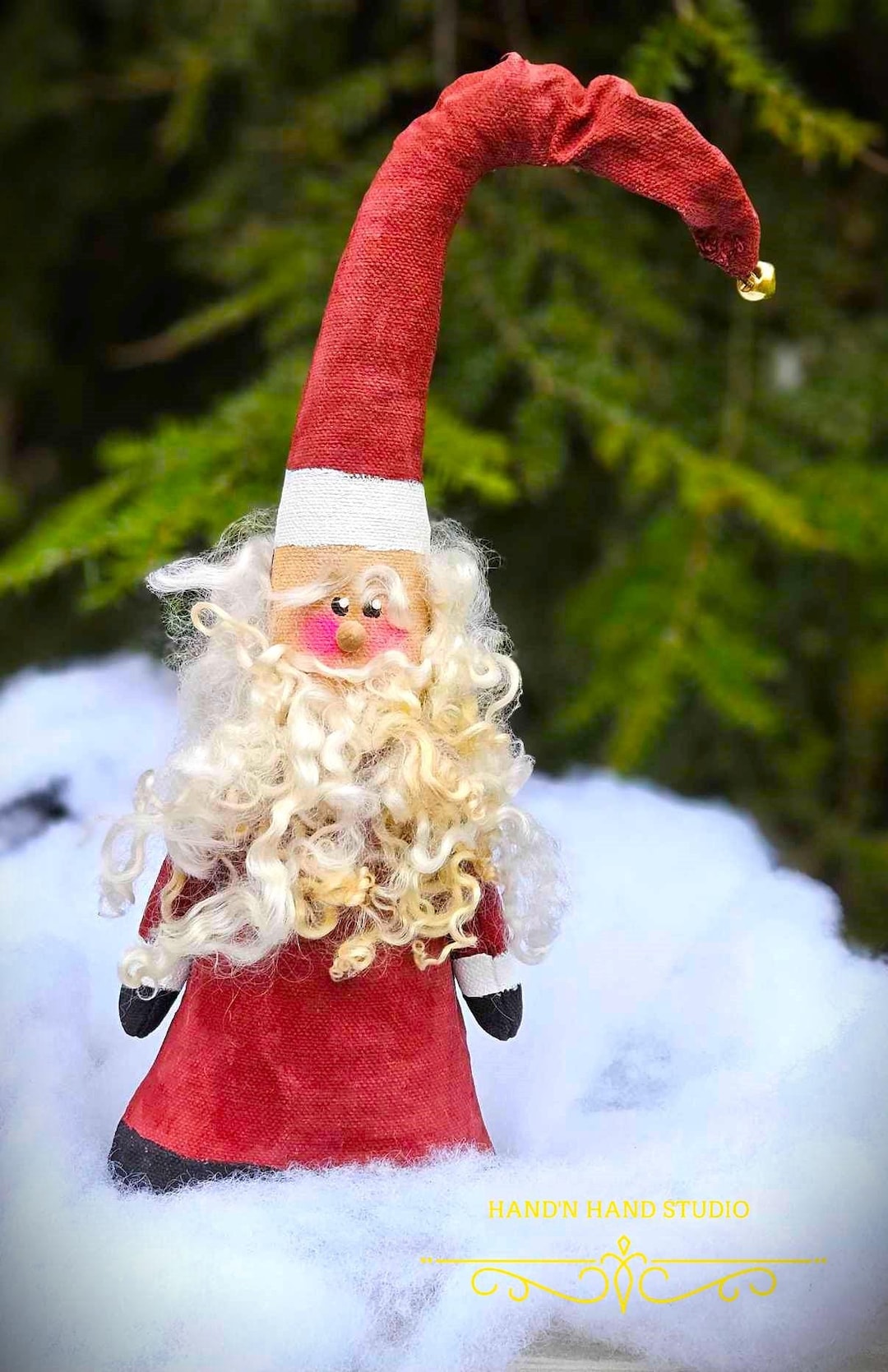 Prim Santa Prim Santa Claus Doll With Wired Hat Artist Made Modern Farmhouse ...