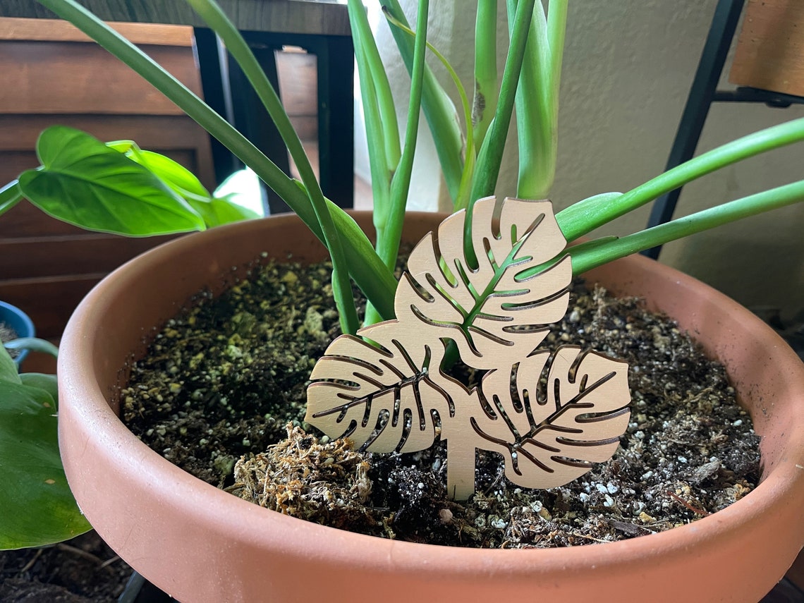 Monstera Leaf Plant Stake Trellis Etsy