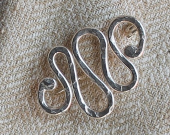 Snake-Inspired Sterling Silver Pin/Boutonniere