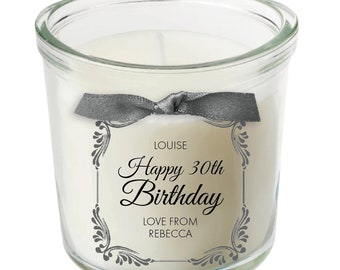 30th birthday gift for her, personalised birthday present candle women best friend gifts women