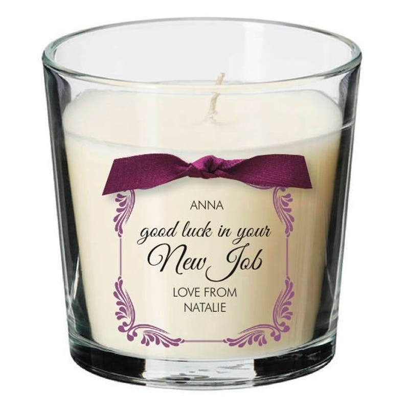 New Job Leaving Present Personalised Candle Promotion Sorry Etsy UK