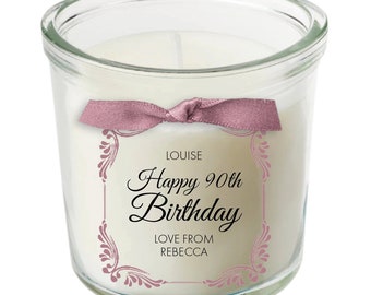 90th birthday gift for her, personalised birthday present candle women best friend gifts women