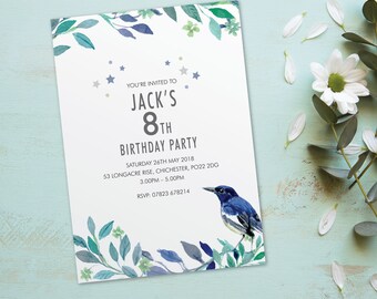 Kids birthday party invitations girls boys cards invites. Childs Childrens teenager personalised, 10 Pack BDF_13