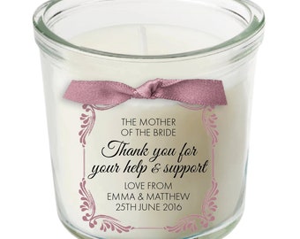 Mother of the Bride Groom present personalised candle wedding thank you gift 011