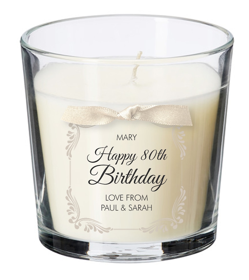 80th birthday present personalised gift candle gifts for women Etsy