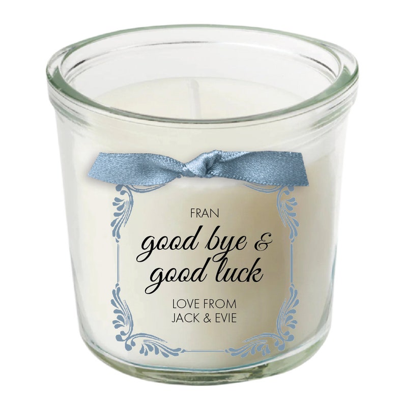 Good bye good luck present personalised candle exams driving test job new job gift 028 image 1