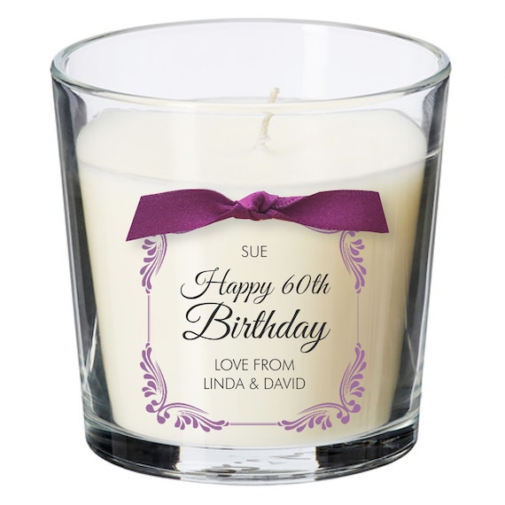 60th Birthday Present Personalised Gift Candle Gifts For Women Etsy