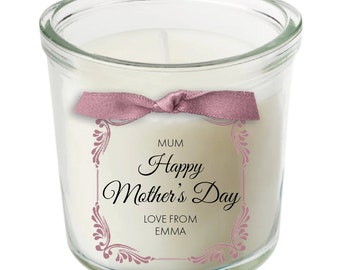 Happy mother's day mummy mothering sunday personalised candle gift present SE01