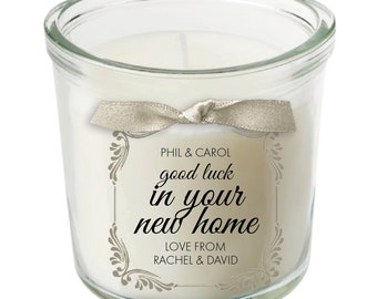 New home present personalised candle moving in house warming party property gift 022