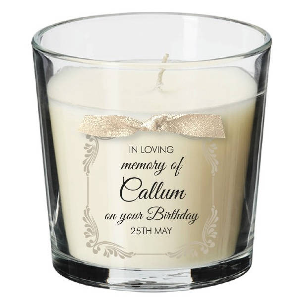 Birthday Remembrance Candle Personalised Memorial Bereavement Etsy UK