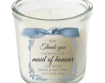 Maid of Honour present personalised candle wedding thank you gift 010