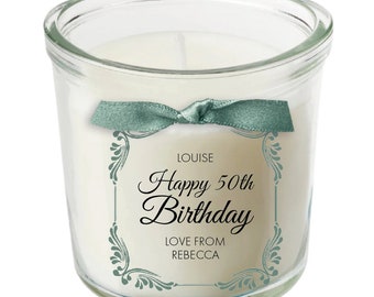 50th birthday gift for her, personalised birthday present candle women best friend gifts