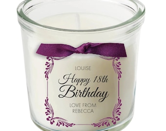 18th birthday gift for her, personalised birthday present candle women best friend gifts