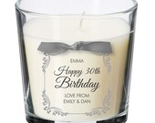 Age Happy Birthday present personalised candle 16th 18th 21st 30th 40th 50th 60th 70th party gift 037