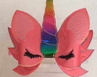 In The Hoop 5x7" Unicorn Bow Embroidery Design file. Instant download available. This is a design file only not a ready made item.