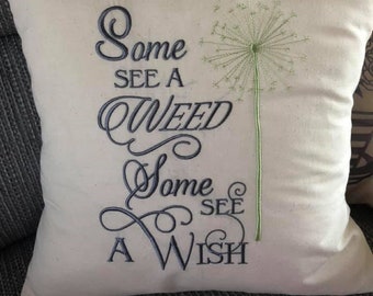 Dandelion wish embroidery design in three hoop sizes. 5x7, 6x10 and 8x12. Plus FREE 4x4 design. Immediate download after checkout. Enjoy. :)