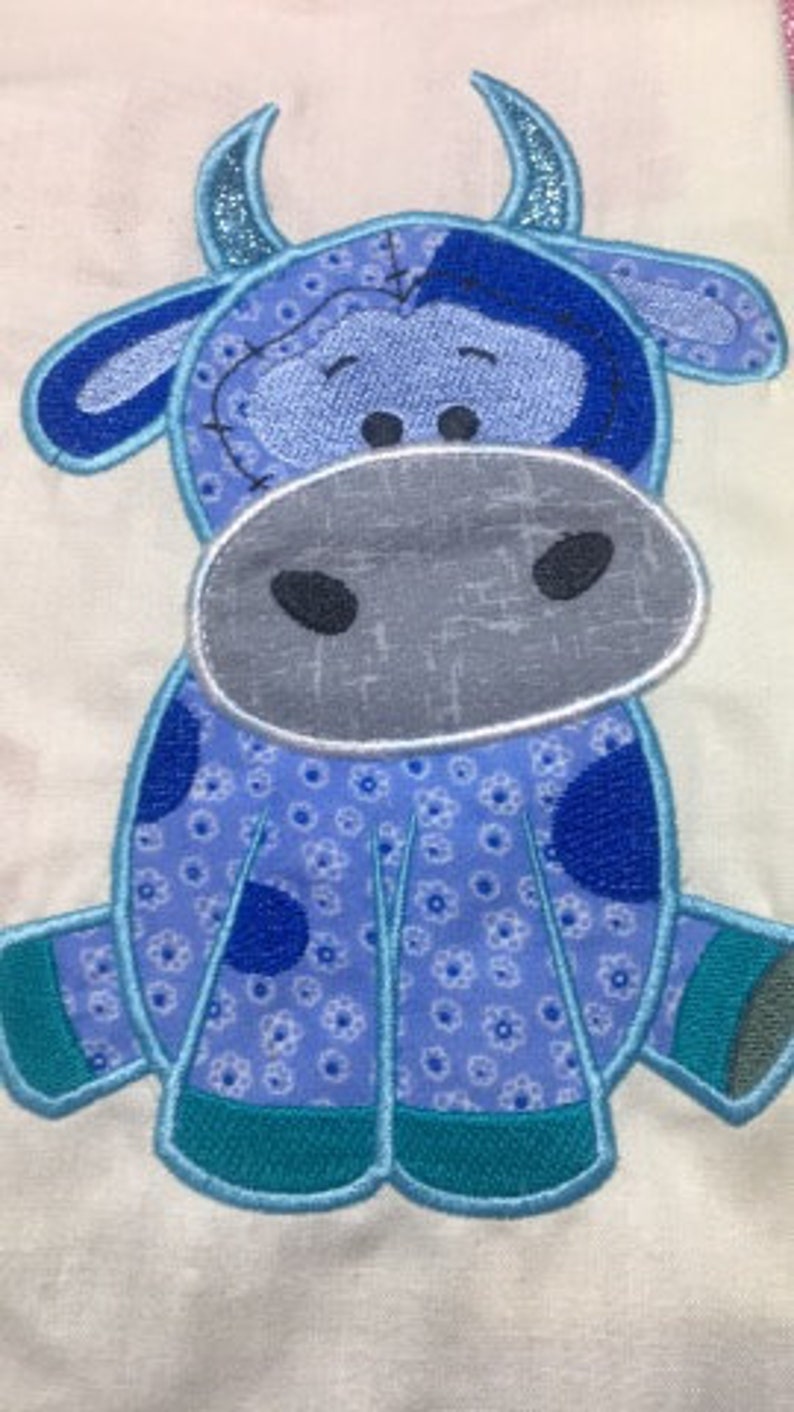 Sew Cute Applique Fabric Cow Machine Embroidery Applique Etsy