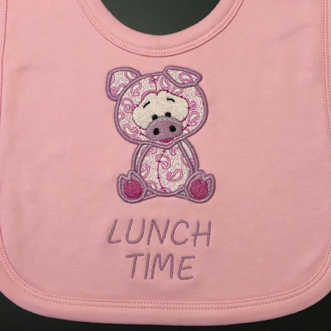 Sew Cute Pig Applique Machine Embroidery Design. 4x4 5x7 and 8x8 . This