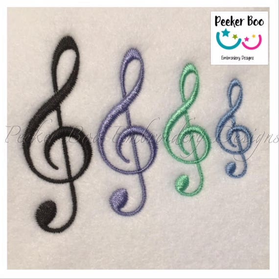 Musical notes embroidery design available in four sizes  etsy
