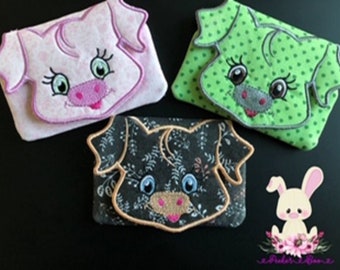 In The Hoop 5x7" Piglet Purse Embroidery Design file. Instant download available. This is a design file only not a ready made item.
