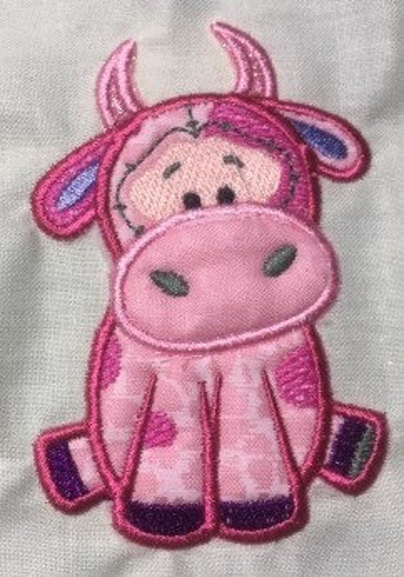Sew Cute Applique Fabric Cow Machine Embroidery Applique Etsy