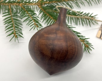 Wooden Christmas ornament.  Claro walnut wood.