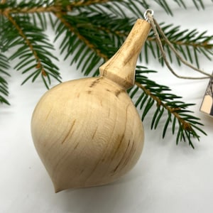 Wooden Christmas ornament.  Turned sugar maple.