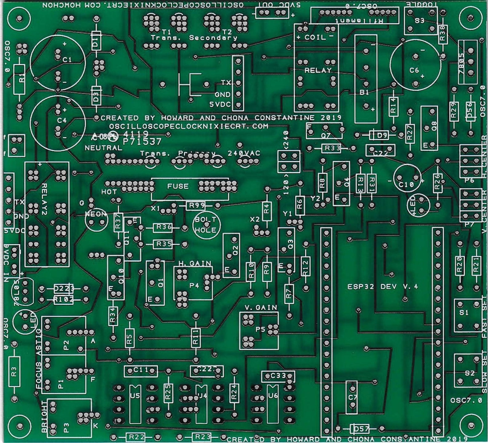 OSC7.0 Oscilloscope Clock KIT unassembled Includes Pcb Etsy