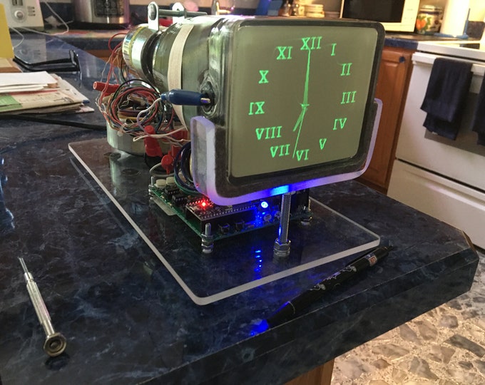Oscilloscope Clock or Scope Clock Made With Cathode Ray Tube, century