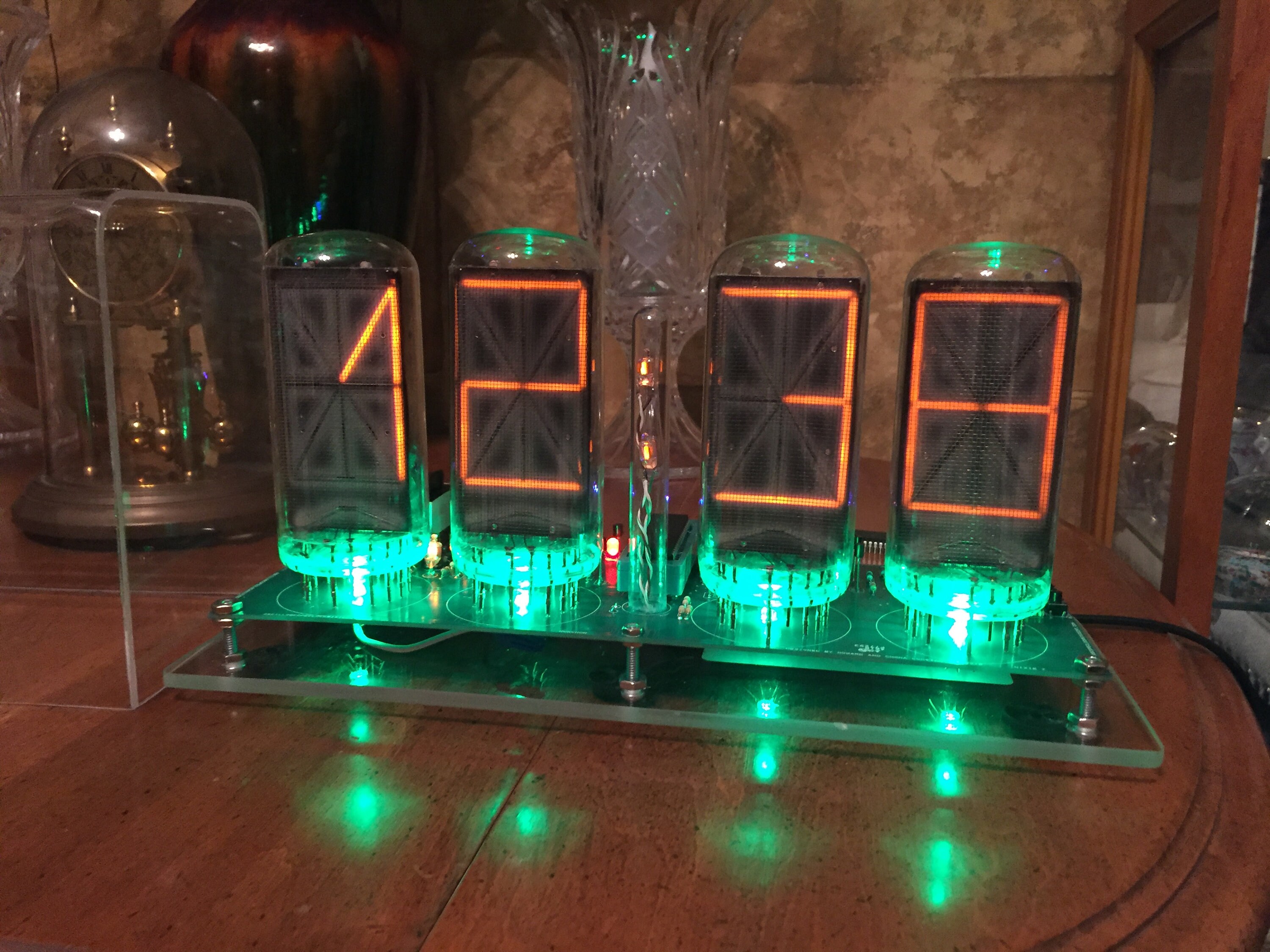 Homemade B7971 Nixie Clock, Made With B7971 Nixie Tubes, RGB Led Underlighting, User Selected