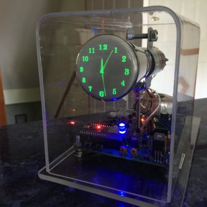 Oscilloscope Clock or Scope clock New design century font wifi included cathode ray tube, vintage analog technology with new digital tech