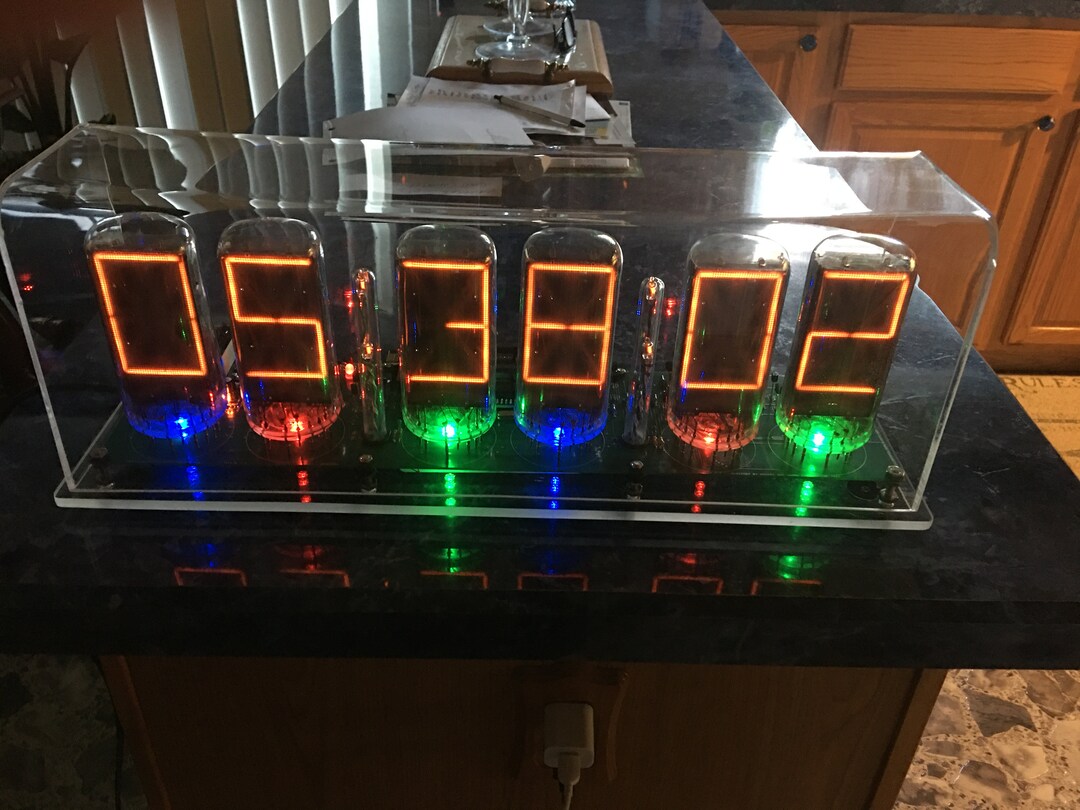 Homemade Six Digit B7971 Nixie Clock, Made With B7971 Nixie Tubes, RGB Led Underlighting, User