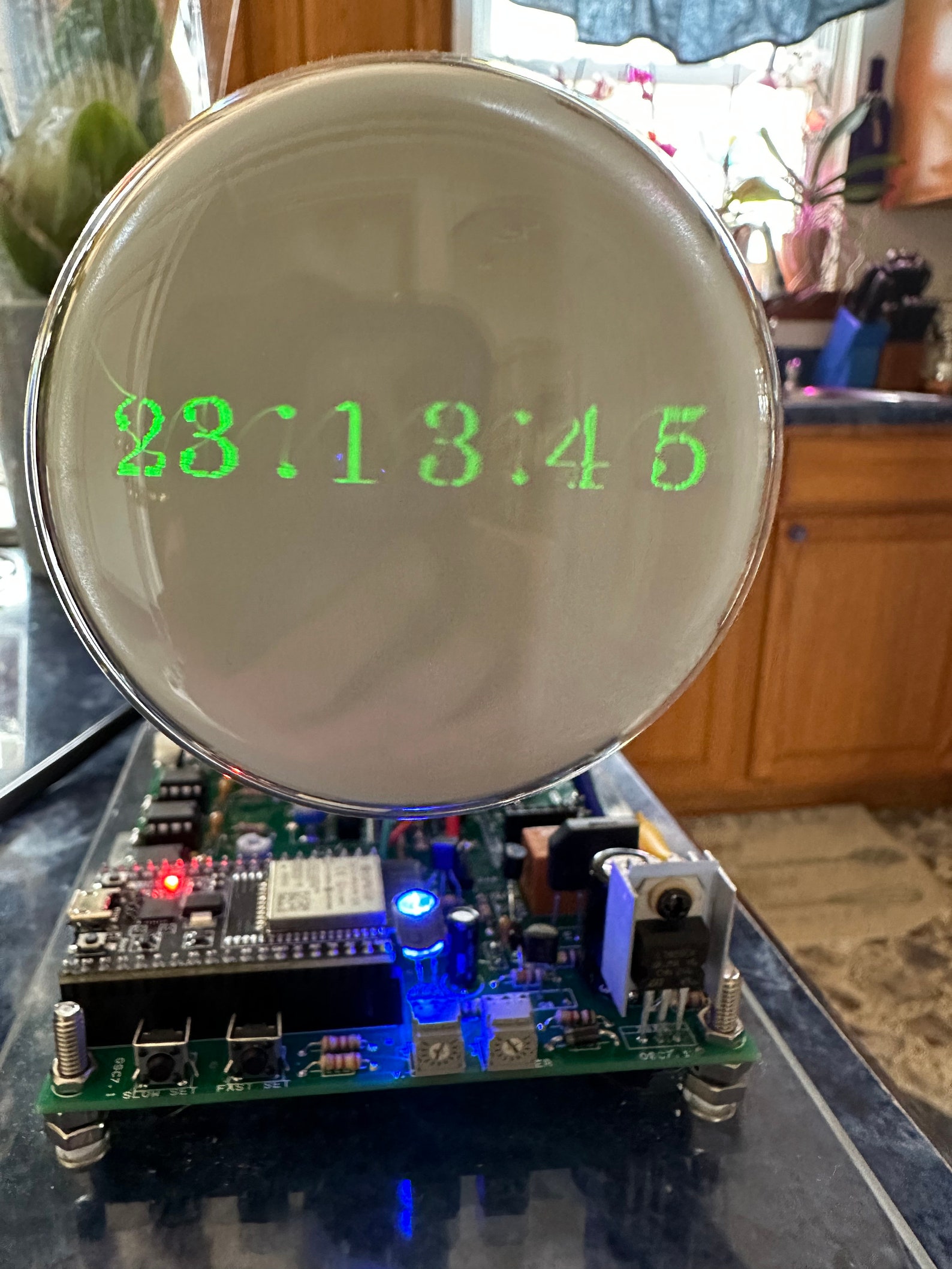 Oscilloscope Clock or Scope Clock Made With Cathode Ray Tube, Vintage