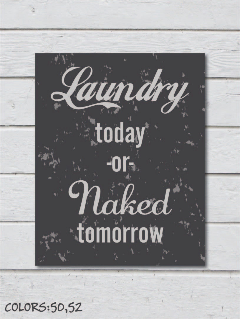 Laundry Today or Naked Tomorrow Retro Typography Print Home - Etsy