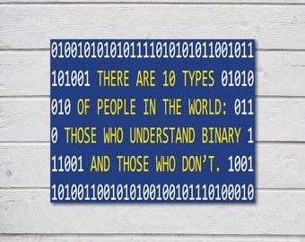 Printable There are 10 Types Of People Art For Geeks, Digital Download,Office Gallery Wall, Quote Computer Binary Coding Programming, Decor