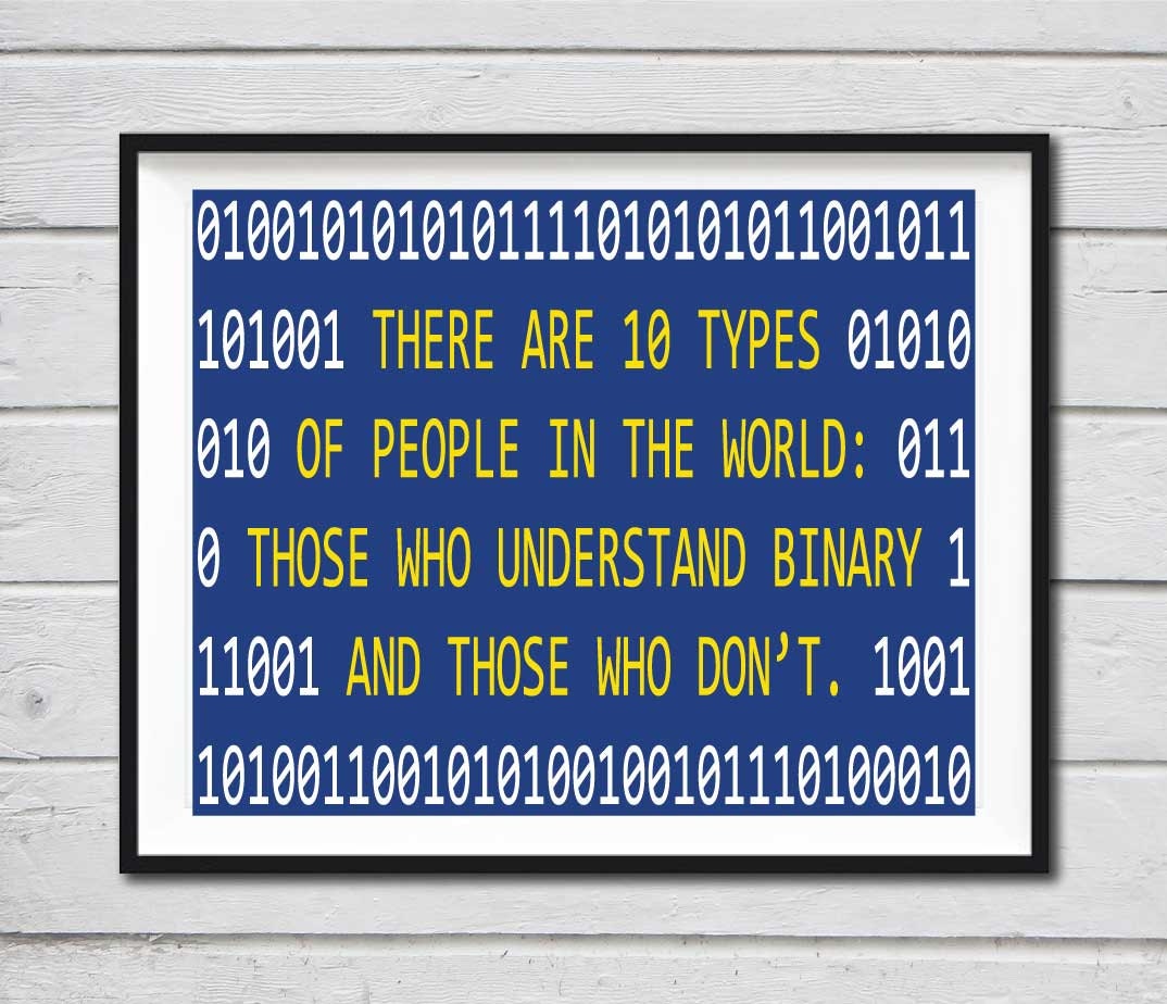 There Are 10 Types of People Digital Art Print for Geeks, Office Wall ...
