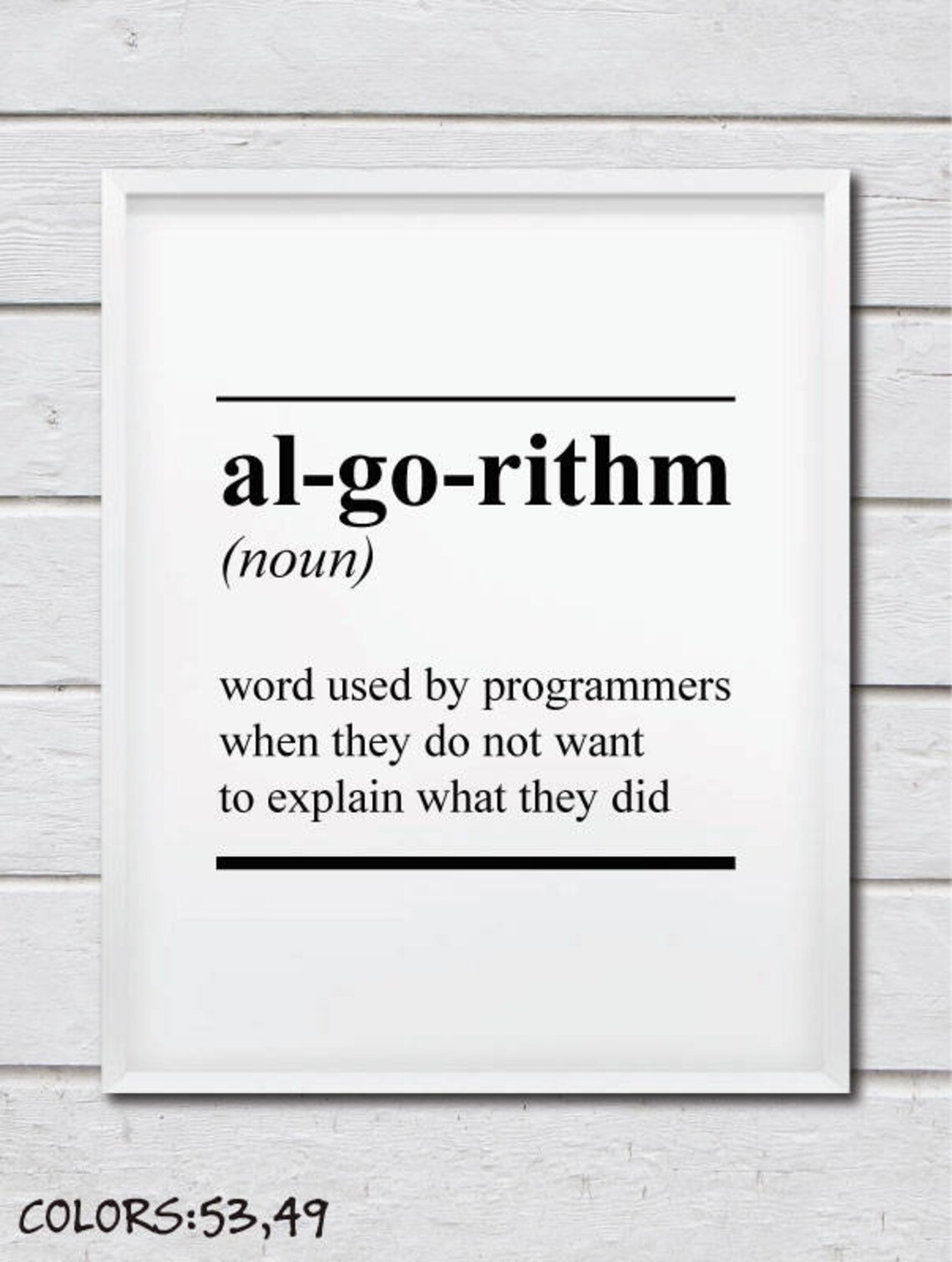 Printable Algorithm Definition Art for Geeks,digital Download ...