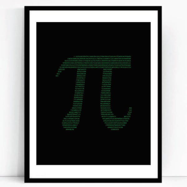 Printable Pi Art For Geeks, Digital Download,Office Gallery Wall, Science Joke Math Computer Programming Nerd Design Typography Numbers